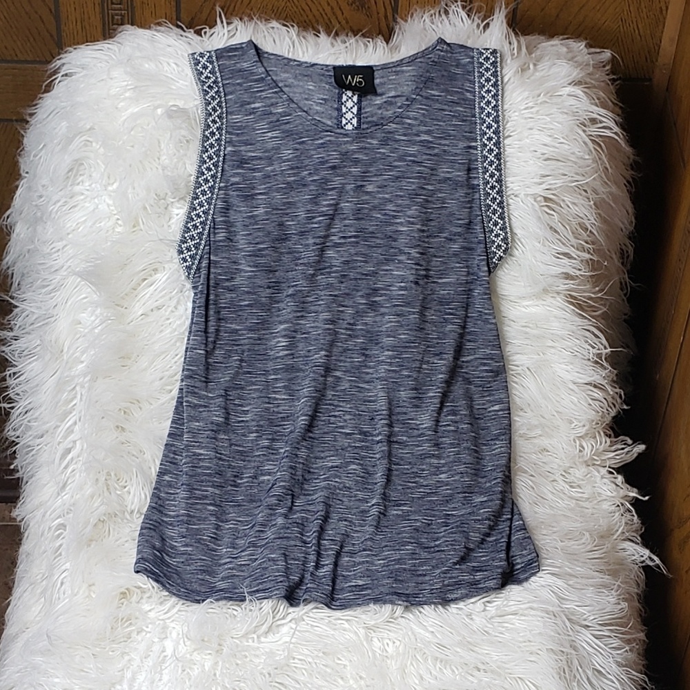 Anthropologie W5 Americana Printed Tape Tank